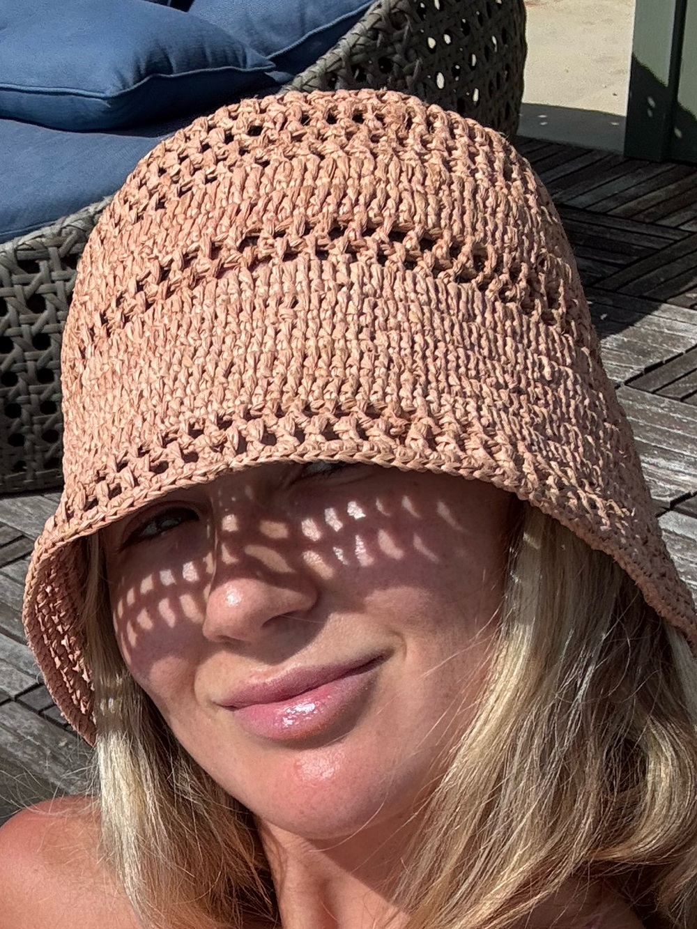 Chloe Crochet Bucket Hat - Tan - Picture 4 of 9
